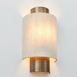Dimmable Metal Wall Light Hammered Aged Bronze & Shade Semi Flush Lamp Fitting - thumbnail 4