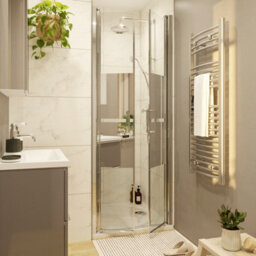 GoodHome Ledava Chrome Effect Mirror Strip Western Shower Door (H)195Cm (W)76Cm - thumbnail 1