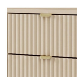 Home Office Desk With Drawers Tireno Sand Beige Laminated Mdf Grooved Fronts Modern Workstation For Bedroom Study Room - thumbnail 4