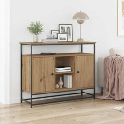 Berkfield Sideboard Artisan Oak 100X35X80 Cm Engineered Wood And Steel - thumbnail 1