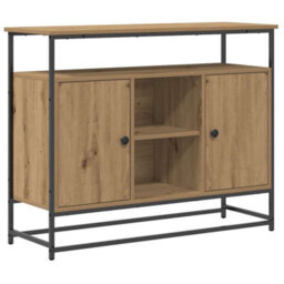 Berkfield Sideboard Artisan Oak 100X35X80 Cm Engineered Wood And Steel - thumbnail 2