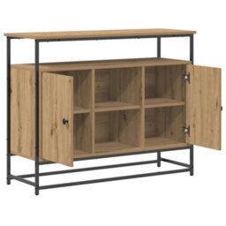 Berkfield Sideboard Artisan Oak 100X35X80 Cm Engineered Wood And Steel - thumbnail 5