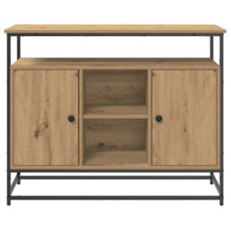 Berkfield Sideboard Artisan Oak 100X35X80 Cm Engineered Wood And Steel - thumbnail 6