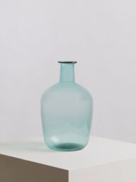 Orsina Blue Glass Vase, Minimalist Medium Flower Vase, Decorative Glass Vase In Ombre Finish, Flower Vase For Home - thumbnail 4