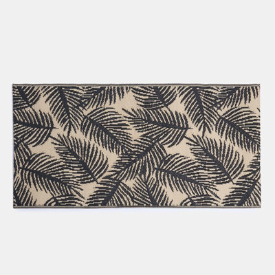 OHS Leaf Outdoor Rug Tropical Garden Area Mat Waterproof, Mono - 120 X 170Cm - image 1