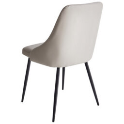 Beliani Set Of 2 Grey Faux Leather Diamond Button Tufted Dining Chairs - Modern Upholstered Dining Seating - thumbnail 6