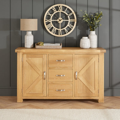 The Furniture Market Marbury Oak 3 Drawer 2 Door Large Sideboard - image 1