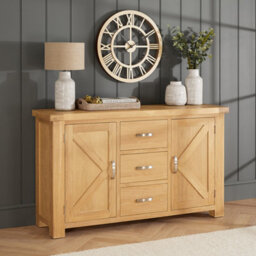 The Furniture Market Marbury Oak 3 Drawer 2 Door Large Sideboard - thumbnail 2