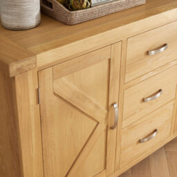 The Furniture Market Marbury Oak 3 Drawer 2 Door Large Sideboard - thumbnail 4