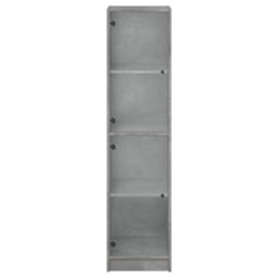 Berkfield Highboard With Glass Doors Concrete Grey 35X37X142 Cm - thumbnail 6