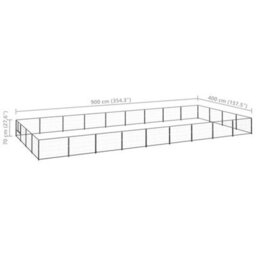 Berkfield Durable Dog Kennel Black 36 M2 Steel - thumbnail 6