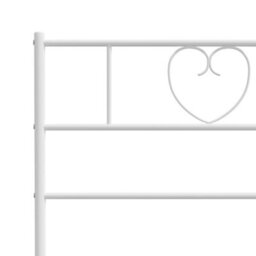 Berkfield Metal Bed Frame With Headboard White 140X200 Cm - thumbnail 8