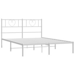 Berkfield Metal Bed Frame With Headboard White 140X200 Cm - thumbnail 5
