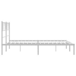 Berkfield Metal Bed Frame With Headboard White 140X200 Cm - thumbnail 6