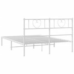 Berkfield Metal Bed Frame With Headboard White 140X200 Cm - thumbnail 7