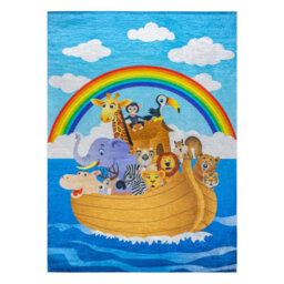 RugsX Bambino 2685 Washing Carpet Animals, Boat For Children Anti-Slip - Blue Brown  200X290 Cm - thumbnail 2