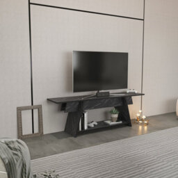 Decorotika Lanca Tv Stand Tv Unit For Tvs Up To 59 Inch Black Marble Effect - thumbnail 2