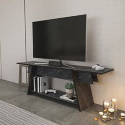 Decorotika Lanca Tv Stand Tv Unit For Tvs Up To 59 Inch Black Marble Effect - thumbnail 3