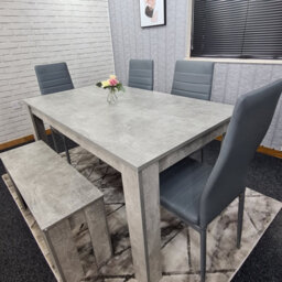 Kosy Koala Grey Dining Table With 4 Chairs And 1 Bench Kitchen Dining Set Of 6 - thumbnail 5