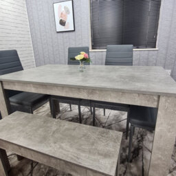 Kosy Koala Grey Dining Table With 4 Chairs And 1 Bench Kitchen Dining Set Of 6 - thumbnail 8