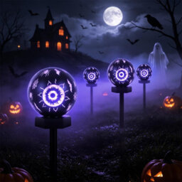 Amorly 4 Pack Solar Halloween Lights Outdoor,halloween Decorations Outdoor, Ip65 Waterproof, Decor For Garden/yard/patio/lawn/pathway - thumbnail 1