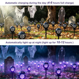 Amorly 4 Pack Solar Halloween Lights Outdoor,halloween Decorations Outdoor, Ip65 Waterproof, Decor For Garden/yard/patio/lawn/pathway - thumbnail 6