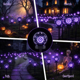 Amorly 4 Pack Solar Halloween Lights Outdoor,halloween Decorations Outdoor, Ip65 Waterproof, Decor For Garden/yard/patio/lawn/pathway - thumbnail 5