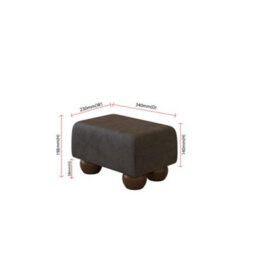 Black Mahogany Wood Bun Feet Style Leather Small Footstool  Handmade Uk By Footstools Direct - thumbnail 2