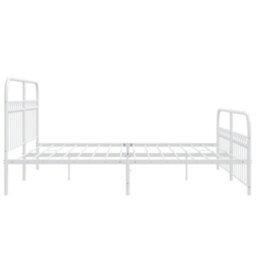 Berkfield Metal Bed Frame Without Mattress With Footboard White 183X213Cm - thumbnail 5