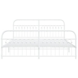 Berkfield Metal Bed Frame Without Mattress With Footboard White 183X213Cm - thumbnail 4