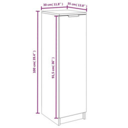 Vidaxl Shoe Cabinet White 30X35X100 Cm Engineered Wood Shoe Cabinets - thumbnail 9