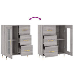 Berkfield Classic Sideboard Grey Sonoma 69.5X34X90 Cm Engineered Wood - thumbnail 9