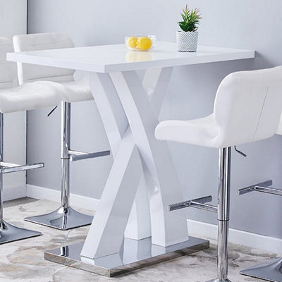 Furniture in Fashion Axara High Gloss Bar Table Rectangular In White - image 1
