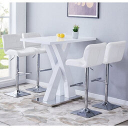 Furniture in Fashion Axara High Gloss Bar Table Rectangular In White - thumbnail 3