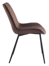 Nordlys Set Of 2 Metal And Brown Faux Leather Dining Chairs Modern Design Style Dining Room - thumbnail 4