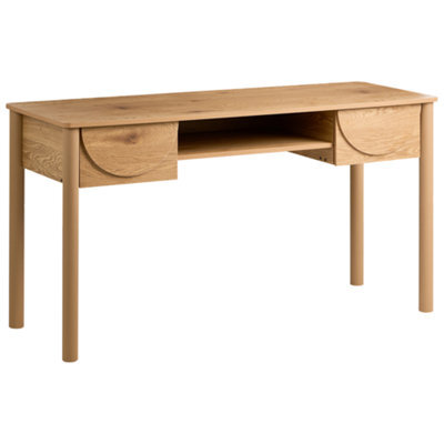 Beliani Home Office Desk Sendra 140 Cm 50 Cm Light Brown - image 1