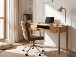 Beliani Home Office Desk Sendra 140 Cm 50 Cm Light Brown - thumbnail 2
