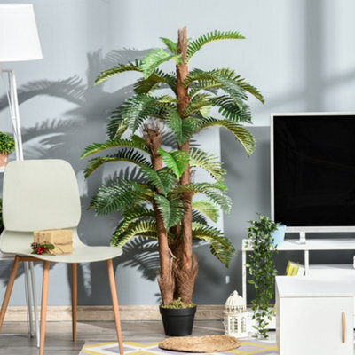 Outsunny Artificial Fern Plant Fake Tree For Home Office, 150Cm - image 1