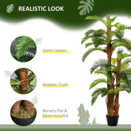 Outsunny Artificial Fern Plant Fake Tree For Home Office, 150Cm - thumbnail 5