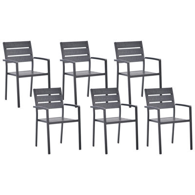 Beliani Set Of 6 Garden Chairs Vernio Black - image 1