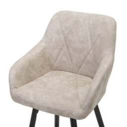 Beliani Set Of 2 Darien Bar Stools With Armrests & Footrest, Fabric, Beige - thumbnail 8