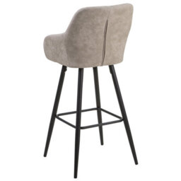 Beliani Set Of 2 Darien Bar Stools With Armrests & Footrest, Fabric, Beige - thumbnail 7