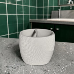 Showerdrape Ripple White Textured Bathroom Accessory Set - Soap Dispenser & Toothbrush Holder - thumbnail 3
