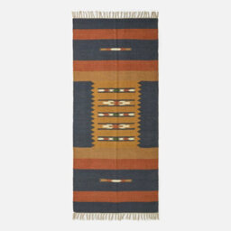 Homescapes Lundi Orange & Blue Kilim Runner Cotton & Jute Rug 66 X 200 Cm - thumbnail 2
