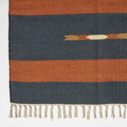 Homescapes Lundi Orange & Blue Kilim Runner Cotton & Jute Rug 66 X 200 Cm - thumbnail 3