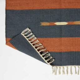 Homescapes Lundi Orange & Blue Kilim Runner Cotton & Jute Rug 66 X 200 Cm - thumbnail 5