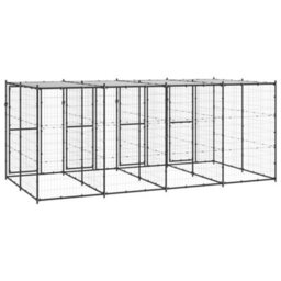 Walplus Outdoor Dog Kennel Steel With Roof 9.68 M² - thumbnail 4