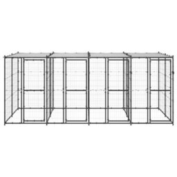 Walplus Outdoor Dog Kennel Steel With Roof 9.68 M² - thumbnail 2