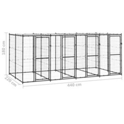 Walplus Outdoor Dog Kennel Steel With Roof 9.68 M² - thumbnail 6