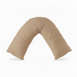 V Shape Pillowcase For Support Maternity Pillows Polycotton Easy Care Beige - thumbnail 2